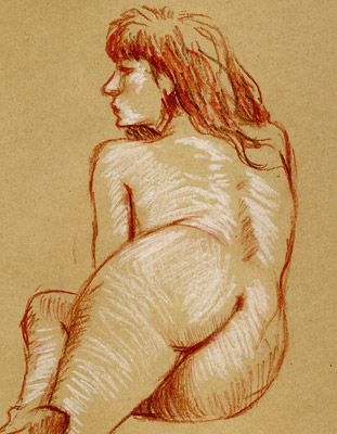 femme nue rouge de dos kraft