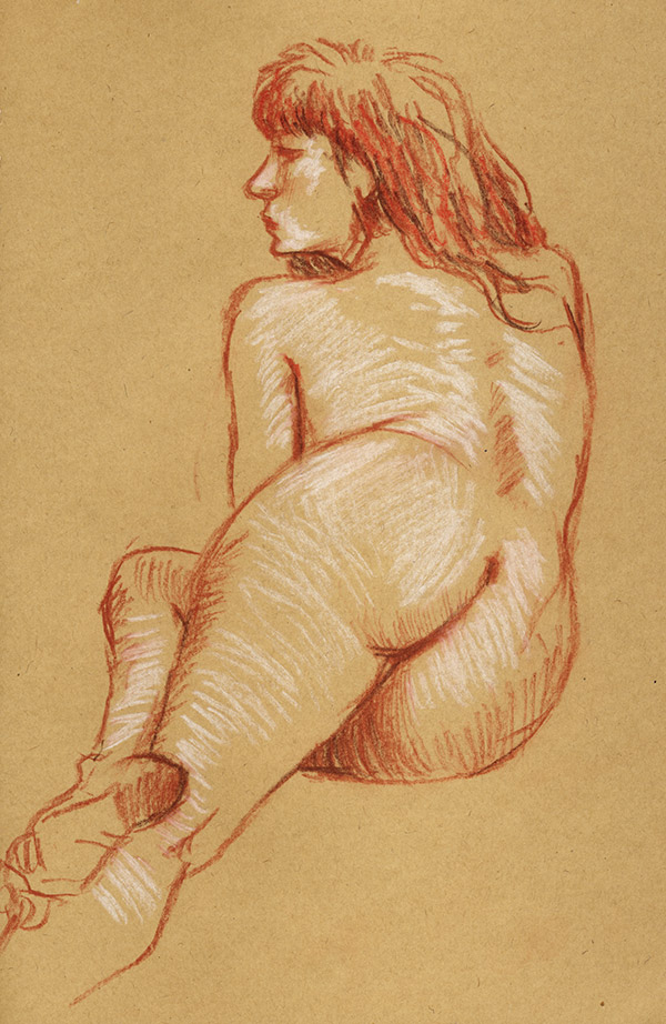 femme pastel nu atelier paris dessin