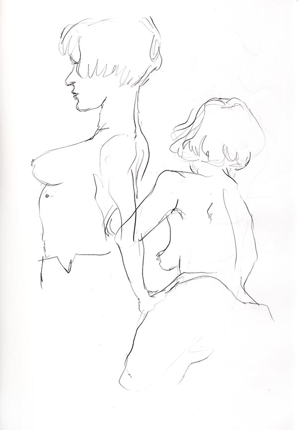 pose rapide dessin de nu féminin 2 minutes grande chaumière