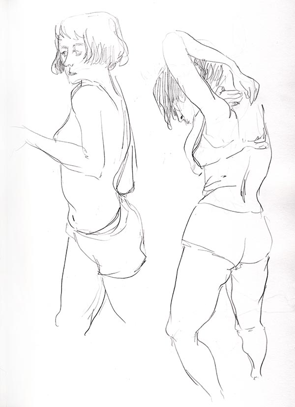 pose rapide dessin de nu féminin 2 minutes grande chaumière