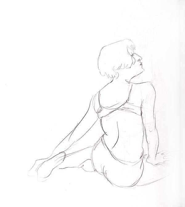 pose rapide dessin de nu féminin 2 minutes grande chaumière