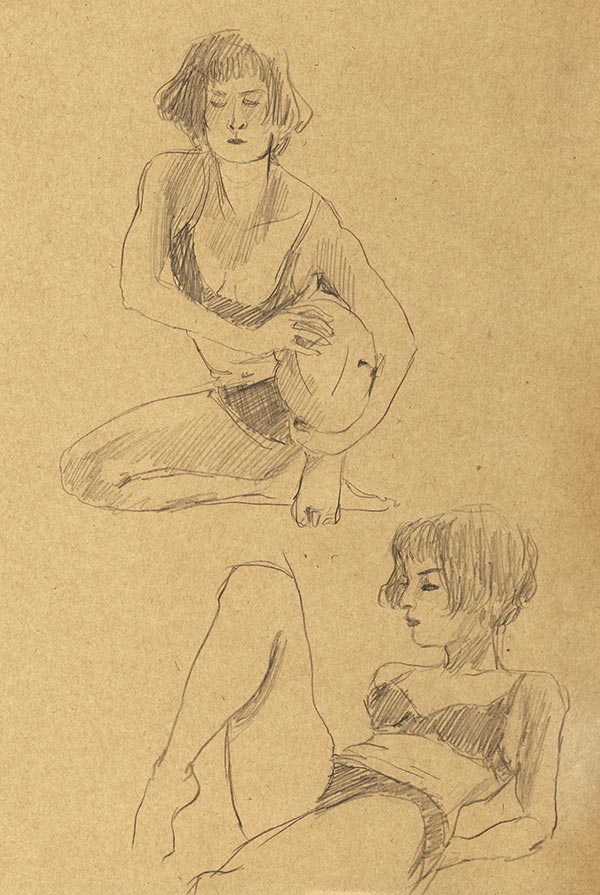 pose dessin de nu fémini cours de nu atelier  grande chaumière papier craft paris